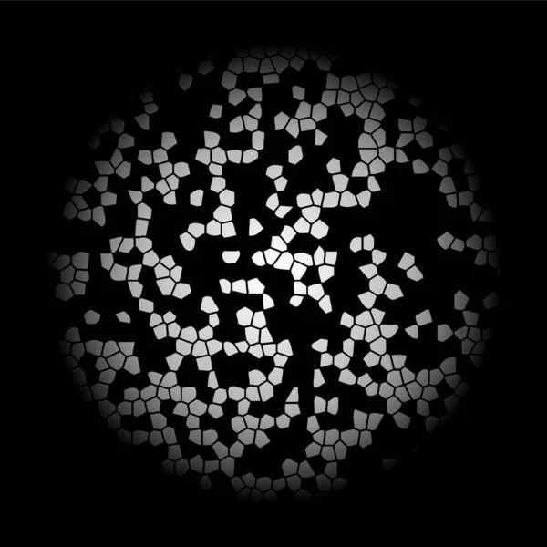 抽象モザイクベクトル球面 デザインの背景 黒のイラスト — ストックベクタ