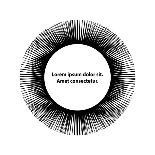 Élégante Bannière Ronde Toile Noir Blanc Avec Rayons Panneau Vectoriel — Image vectorielle