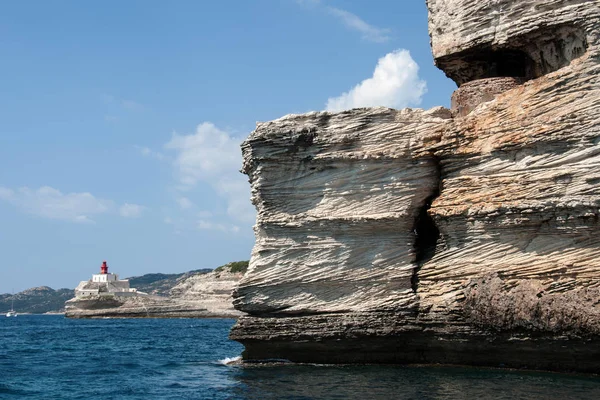 Výlet Lodí Kolem Města Bonifacio Ostrově Korsika Francie — Stock fotografie