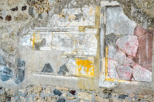 Υπόλοιπη Τοιχογραφία Έναν Τοίχο Στην Πομπηία — Φωτογραφία Αρχείου