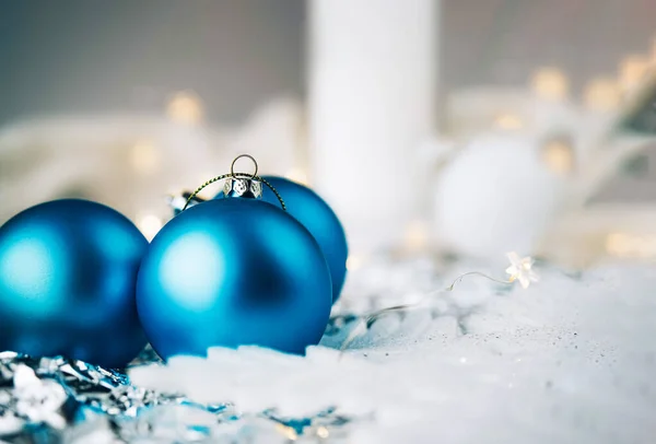 Jul blå och vit bakgrund. — Stockfoto
