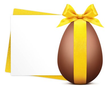 Paskalya hediye kartı ile altın şerit Bo ile çikolata Paskalya yortusu yumurta