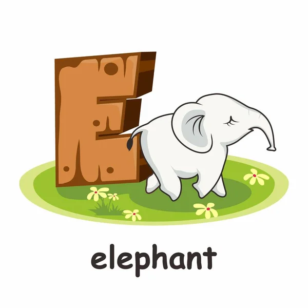 Για Ζώα Ελέφαντα Ξύλινο Αλφάβητο — Διανυσματικό Αρχείο