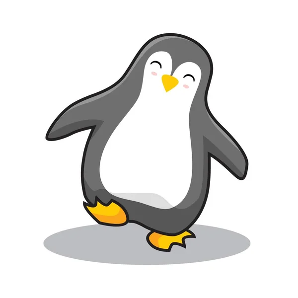 Мультфильм Про Пингвинов Гуляющих Милых Аниме — стоковый вектор