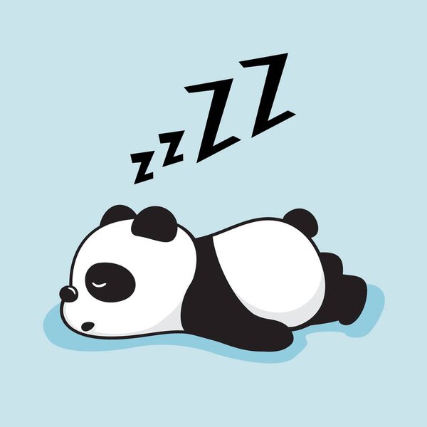 Lazy Panda Cartoon Cute Sleeping Animals Illustration