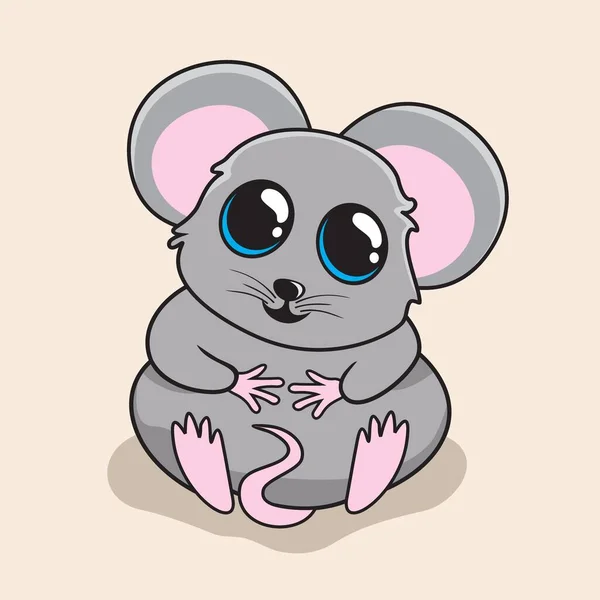 Ratón Dibujos Animados Linda Rata Ilustración — Vector de stock