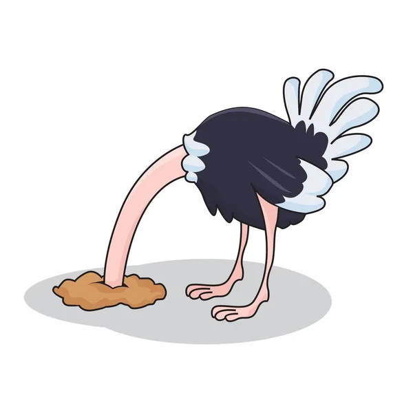 Ostrich Cartoon Cute Illustration — Stock Vector