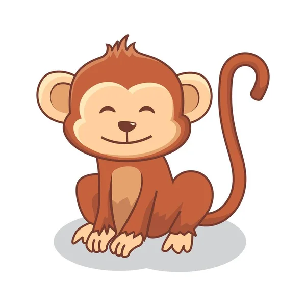 猴卡通可爱动物图解 — 图库矢量图片