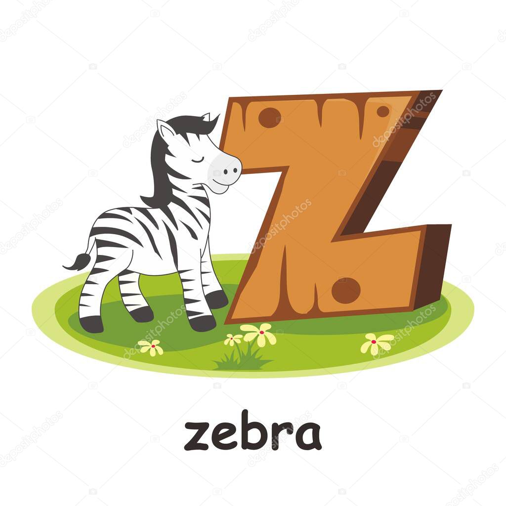 Z for Zebra Animals Wooden Alphabet