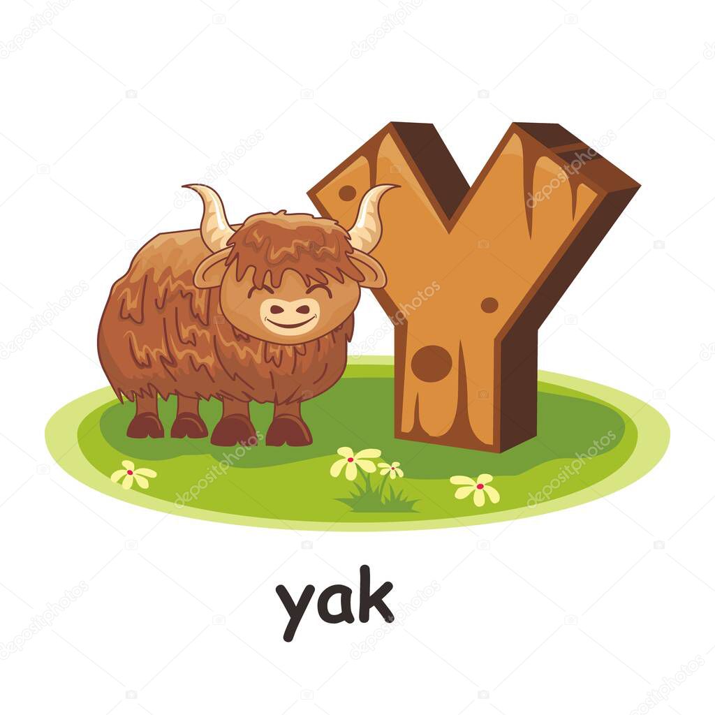 Y for Yak Animals Wooden Alphabet