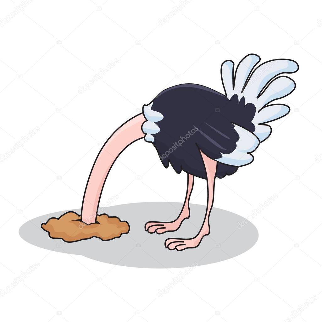 Ostrich Cartoon Cute Illustration