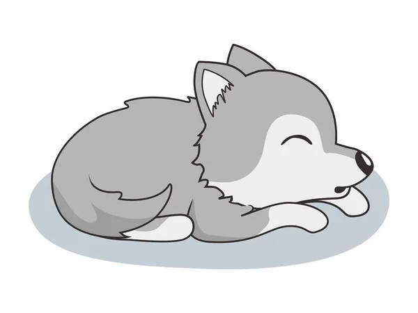 Ленивый Волк Спал Симпатичный Койот — стоковый вектор