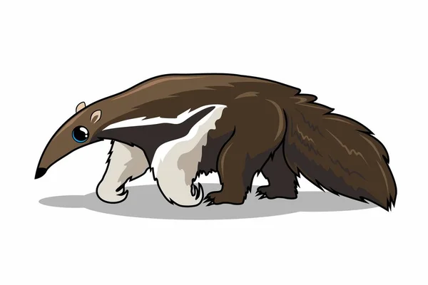 Ilustracja Yurumi Cartoon Isolated Giant Anteater — Wektor stockowy