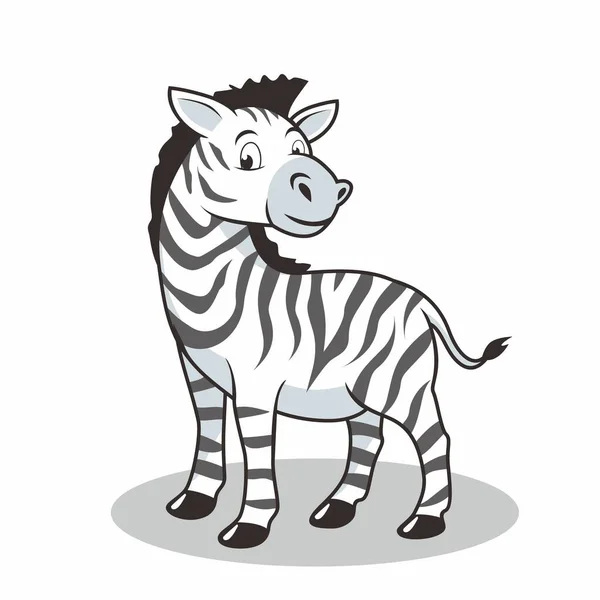 Zebra Cartoon Illustratie Geïsoleerd — Stockvector