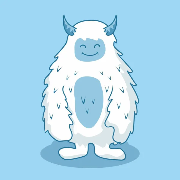 Yeti Cartoon Isolé Himalaya Snowman Illustration — Image vectorielle