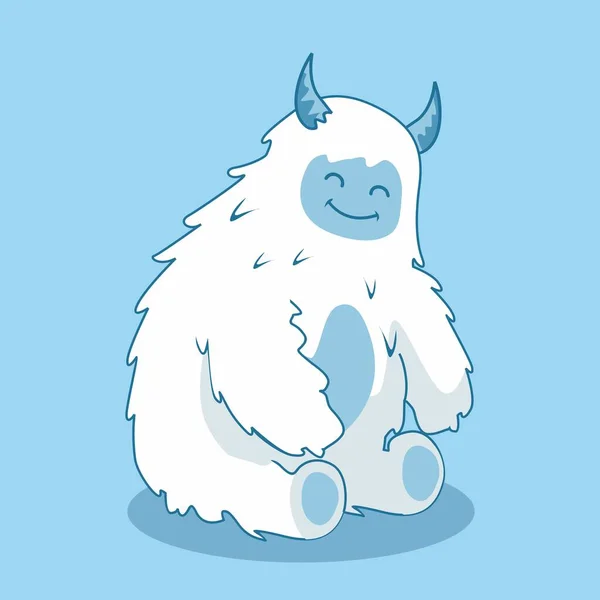 Yeti Cartoon Isolado Himalaia Snowman Ilustração — Vetor de Stock