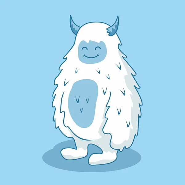 Yeti Cartoon Geïsoleerd Himalaya Sneeuwman Illustratie — Stockvector
