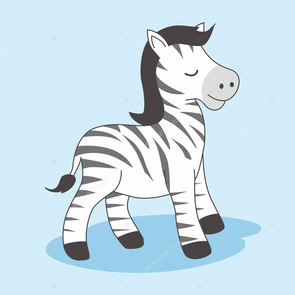 Zebra Cartoon Isolated Cute Animals Illustration