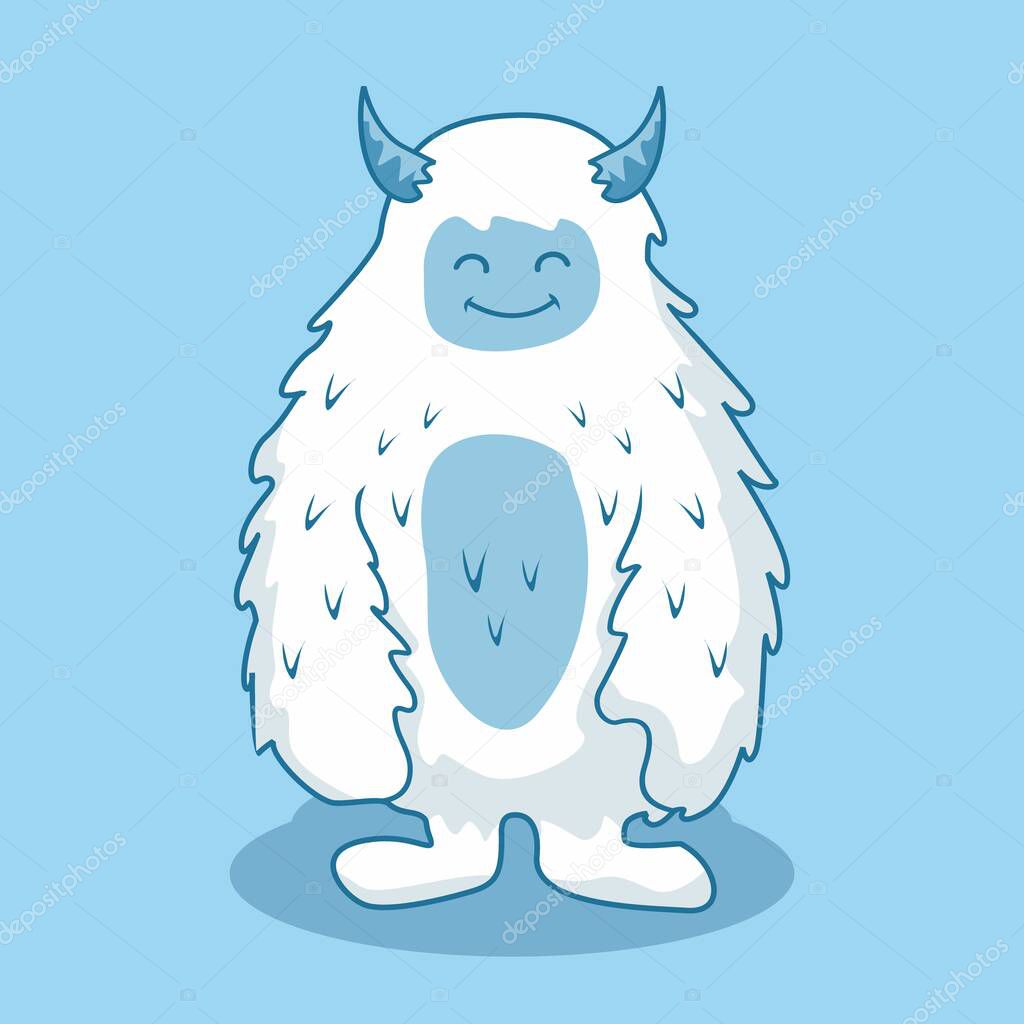 Yeti Cartoon Isolated Himalayan Snowman Illustration