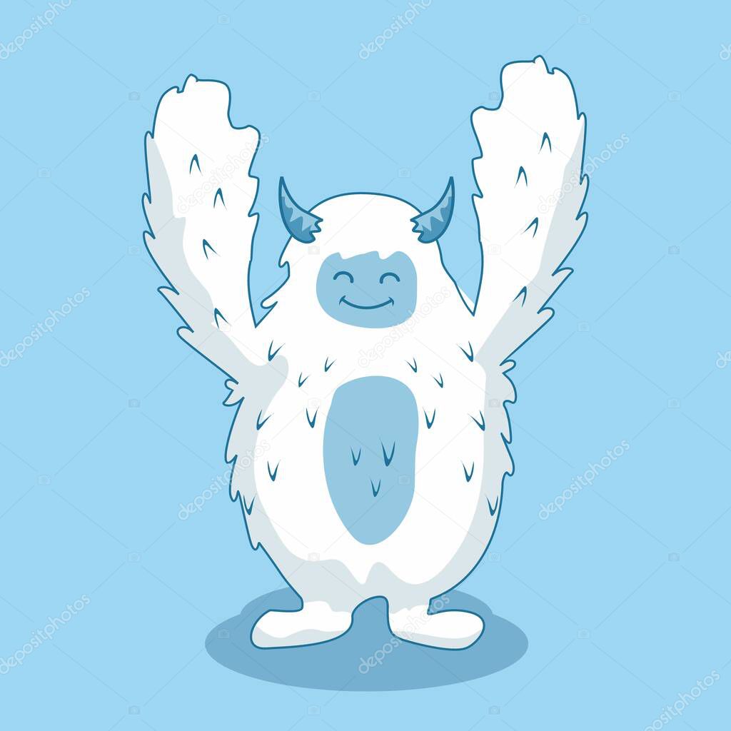 Yeti Cartoon Isolated Himalayan Snowman Illustration
