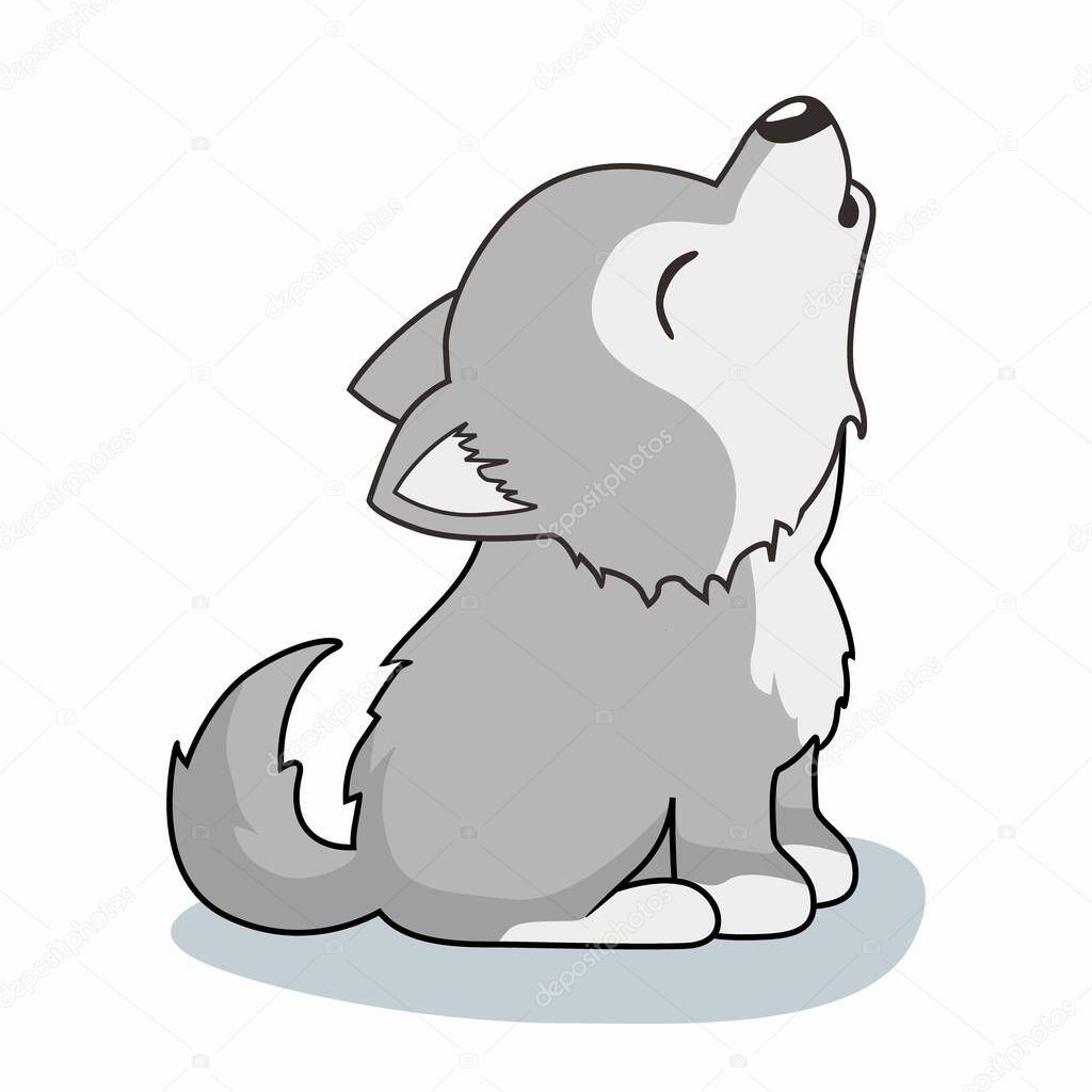 Wolf Cartoon Isolated Cute Coyote Illustration