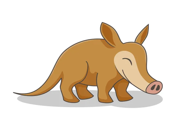 Image Vectorielle Bande Dessinée Aardvark Isolée — Image vectorielle