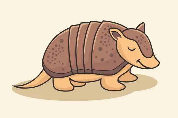 Armadillo Cartoon Walking Isolated — стоковый вектор