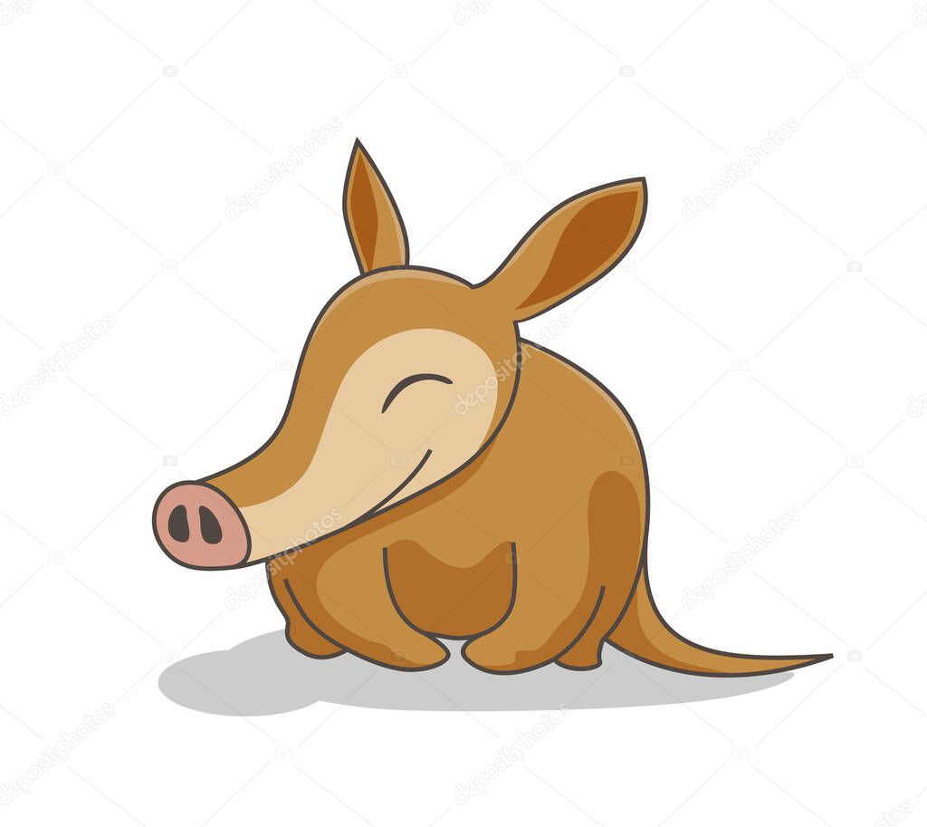 Aardvark Cartoon Vector Image Isolated