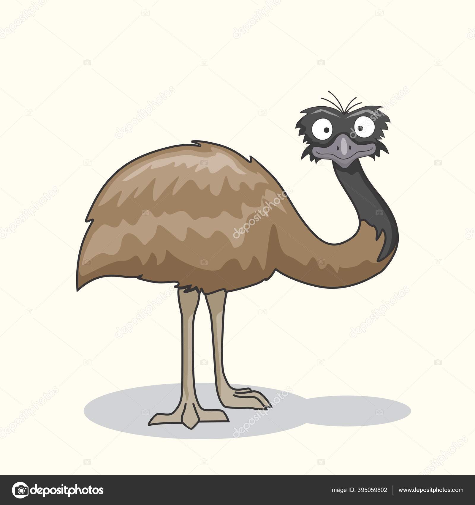 Мультфильм Emu Bird Cute Anime Векторное Изображение ©eriek 395059802