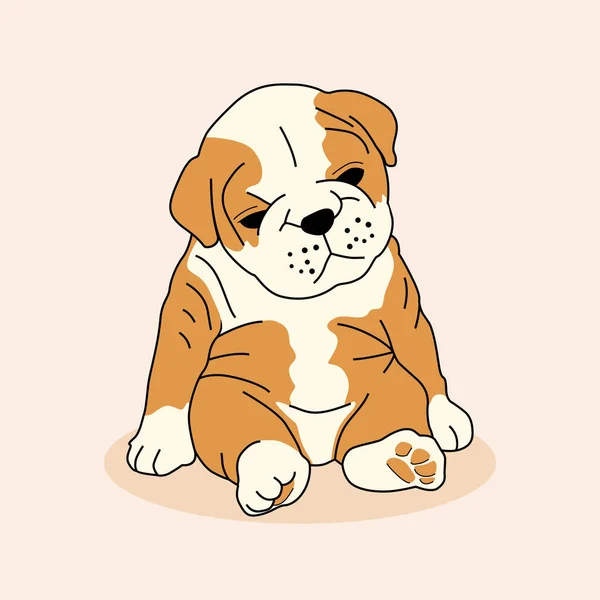 Dog Cartoon Lazy Sit Animals — Stock Vector