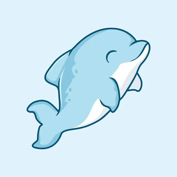 Desenhos Animados Golfinhos Ilustração Bonito Peixe — Vetor de Stock