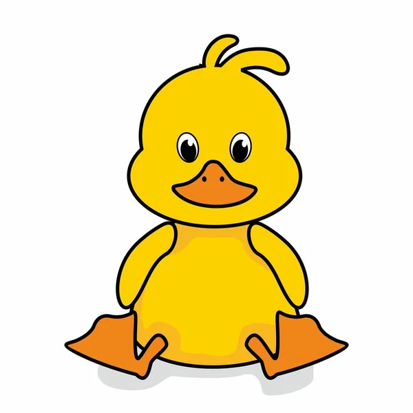 Liitle Duck Cartoon Niedlich Isolated — Stockvektor