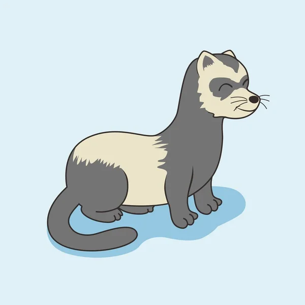 Frettchen Cartoon Wiesel Stoat Mink — Stockvektor