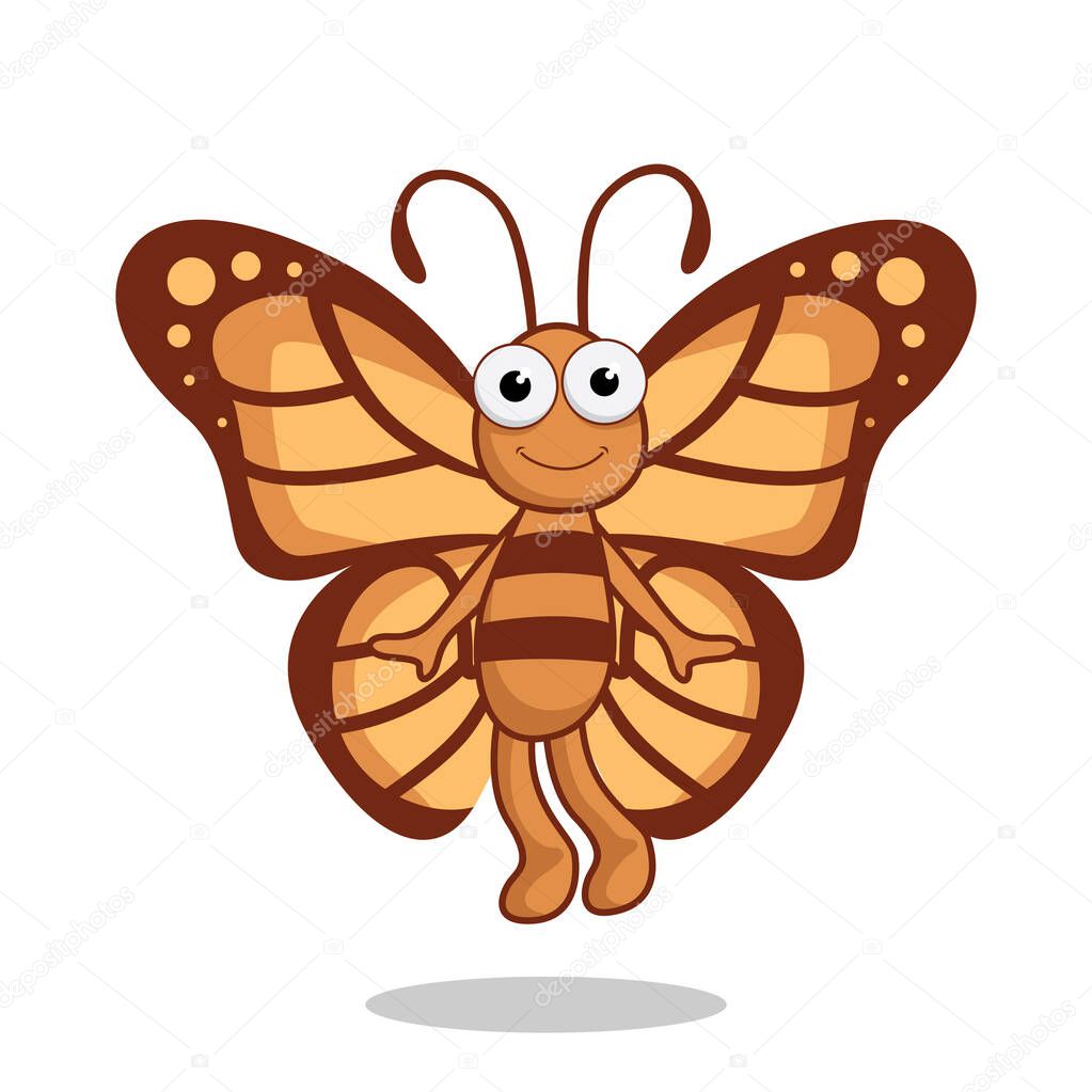 Butterfly Cartoon Cute Animals Vector Image