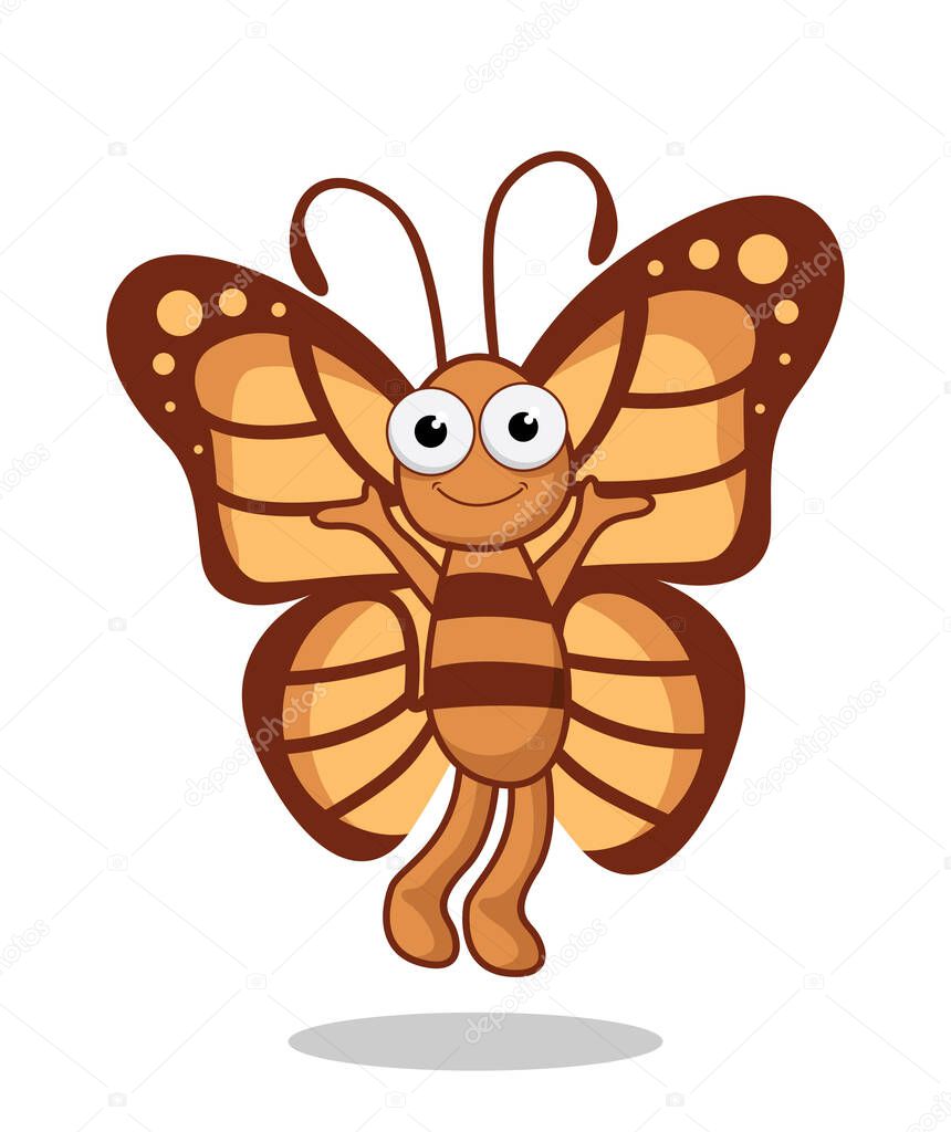 Butterfly Cartoon Cute Animals Vector Image