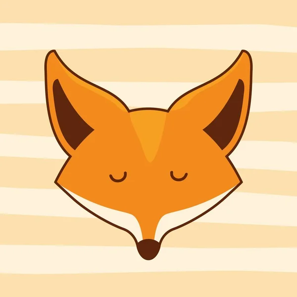 Cabeza Fox Dibujos Animados Animales Lindos — Vector de stock