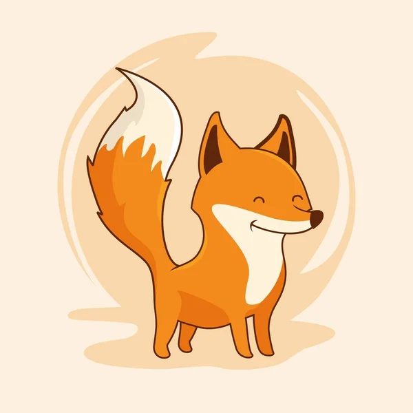 Fox Dibujos Animados Animales Lindos Aislados — Vector de stock