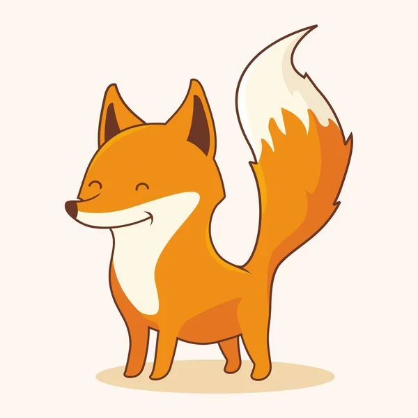 Fox Cartoon Schattig Dieren Geïsoleerd — Stockvector