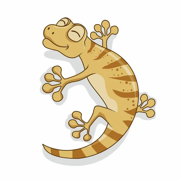 Mignon Gecko Bande Dessinée Isolé — Image vectorielle