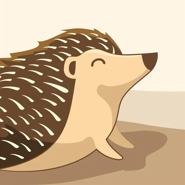 Hedgehog Cartoon Porcupine Cute Animals — Stock Vector