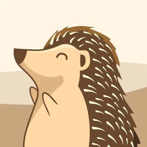 Igel Cartoon Stachelschwein Niedliche Tiere — Stockvektor