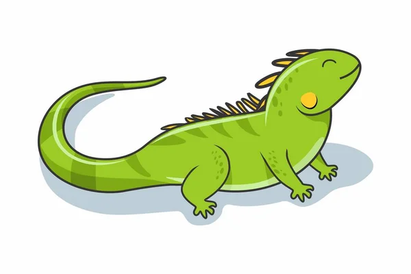 Iguana Cartoon Illustration Cute — Stockový vektor