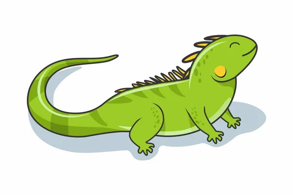 Illustration Bande Dessinée Iguana Mignon — Image vectorielle