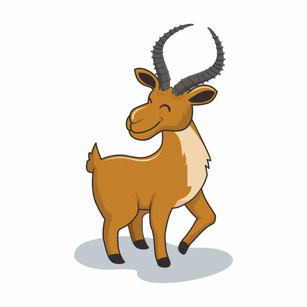 Ιμπάλα Καρτούν Χαριτωμένο Antelope Mountain Goat — Διανυσματικό Αρχείο