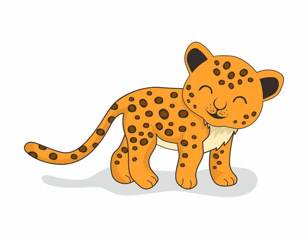 Jaguáří Karikatura Izolované Jaguáří Roztomilá Zvířata Ilustrace — Stockový vektor