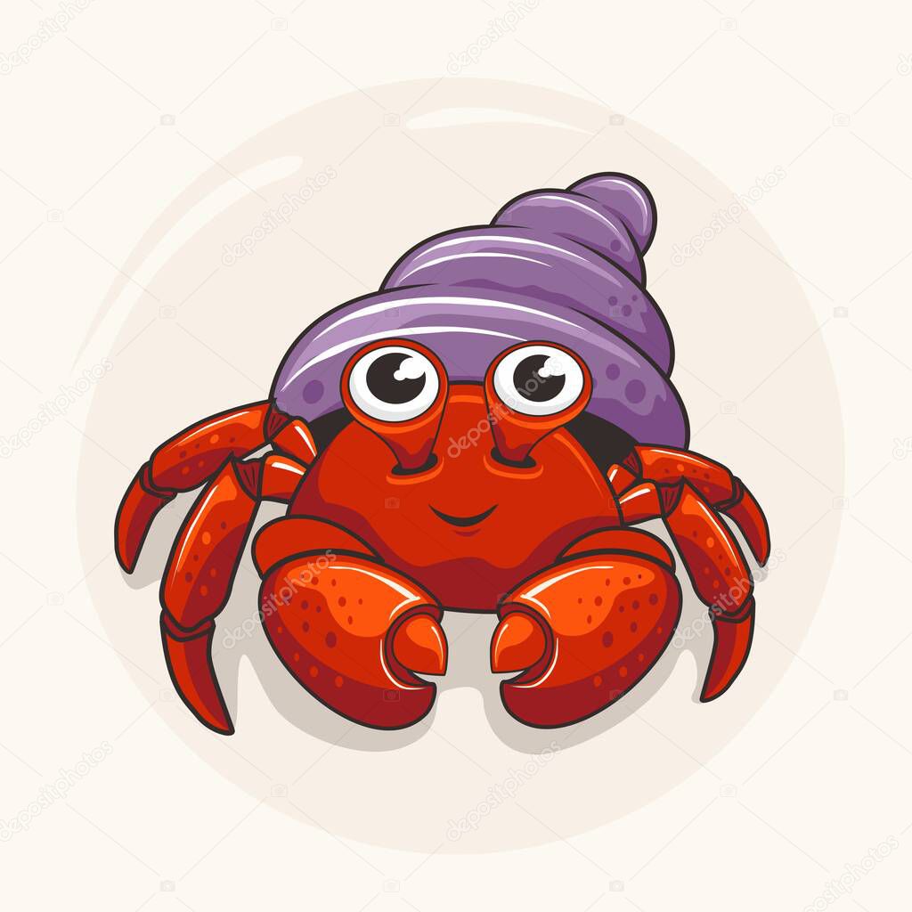Hermit Crab Cartoon Cute Ocean Animals
