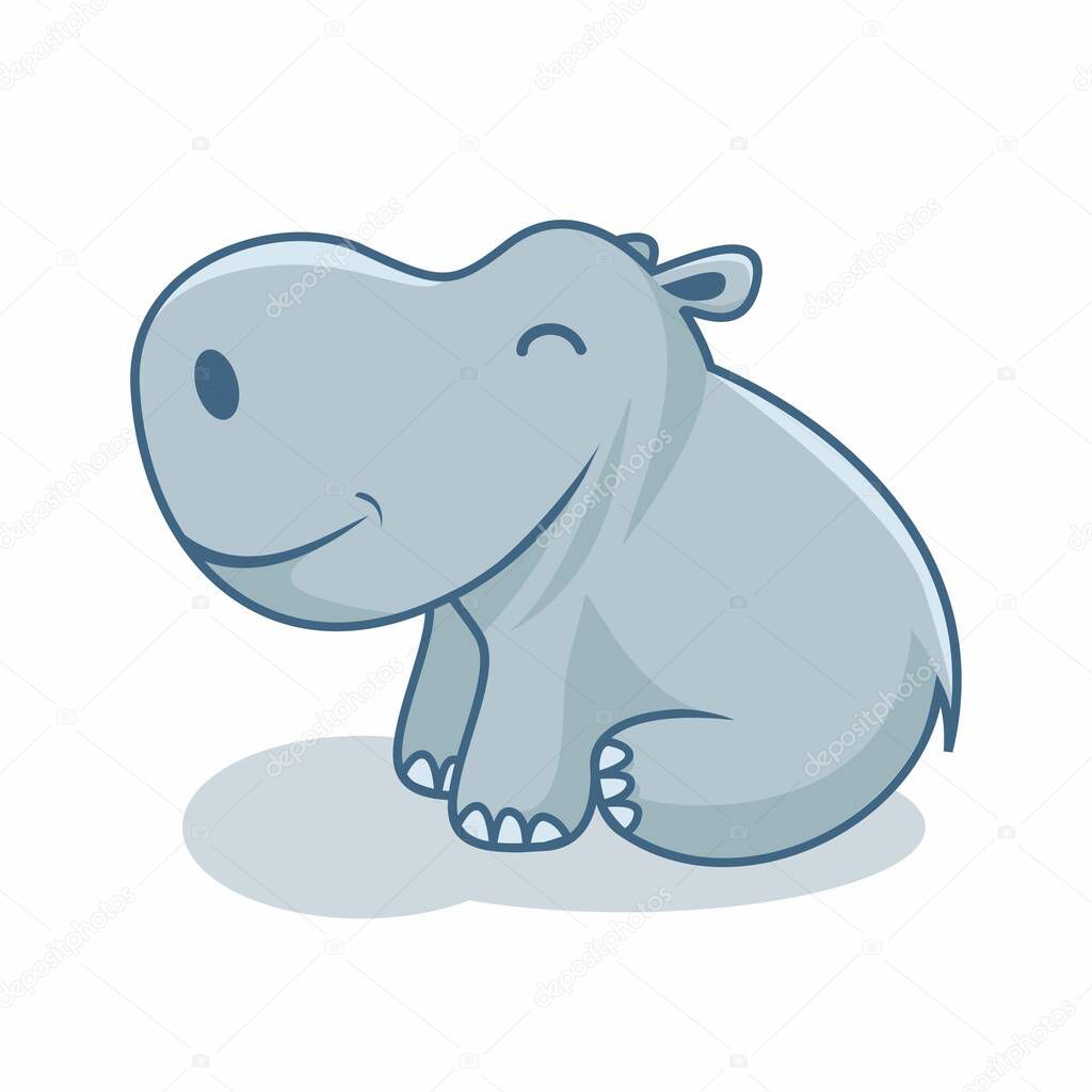 Hippo Cartoon Cute Hippopotamus