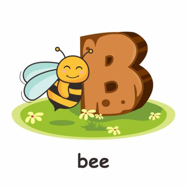 Arı Hayvanlar için B Tahta Alfabe