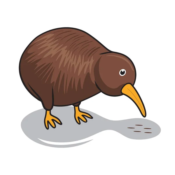 Kiwi Oiseau Dessin Animé Animaux Mignons Illustration — Image vectorielle