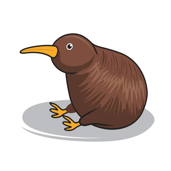 Kiwi Bird Cartoon Söta Djur Illustration — Stock vektor